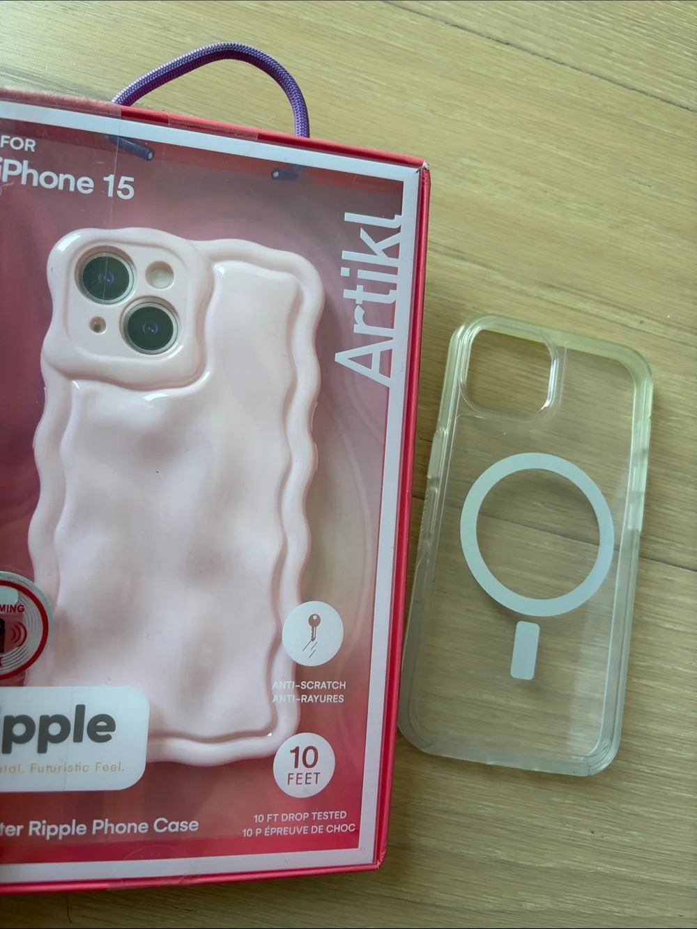 Pink Ripple iPhone 15 Case and Otterbox case